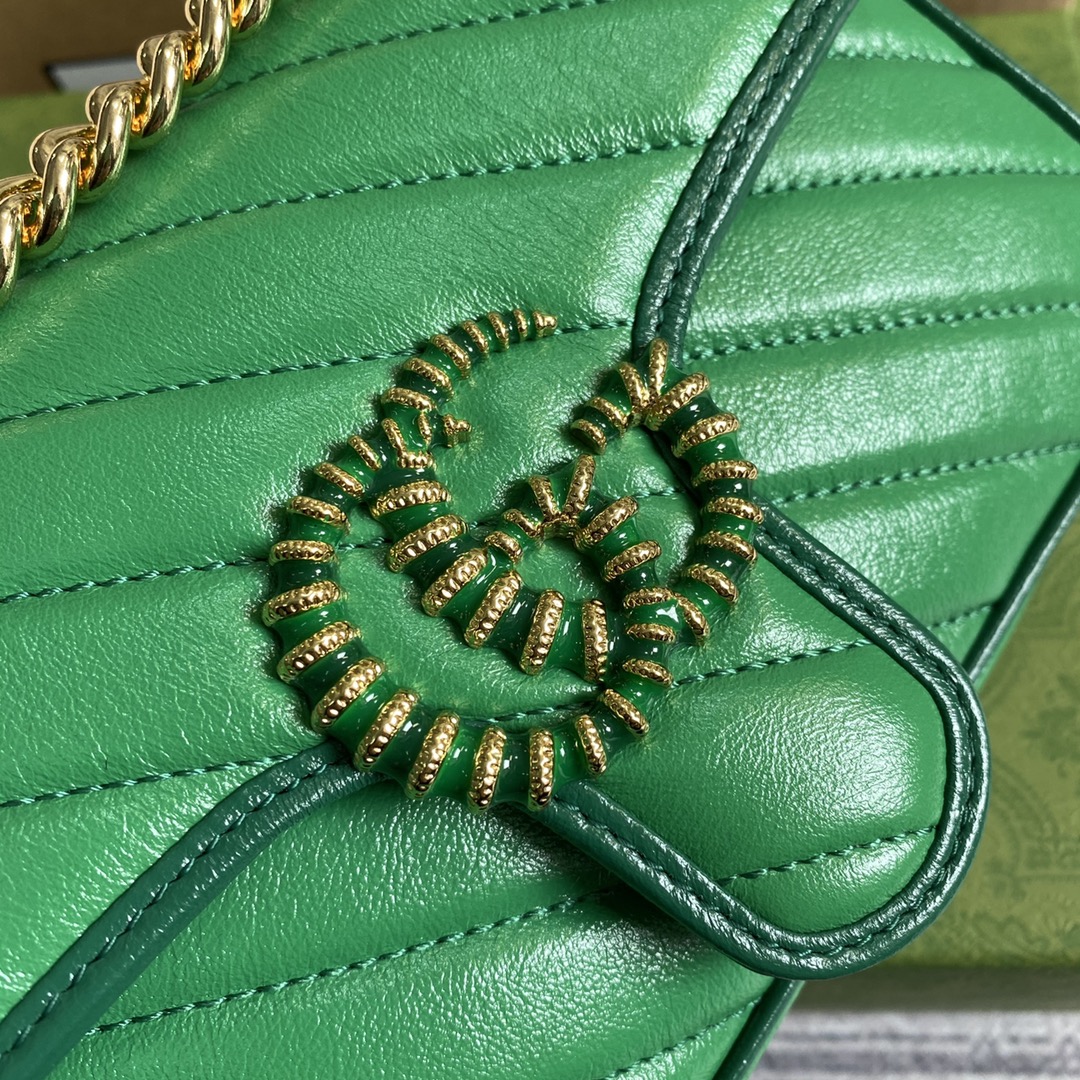 Gucci GG Marmont Matelasse Mini Shoulder Bag 446744 Green